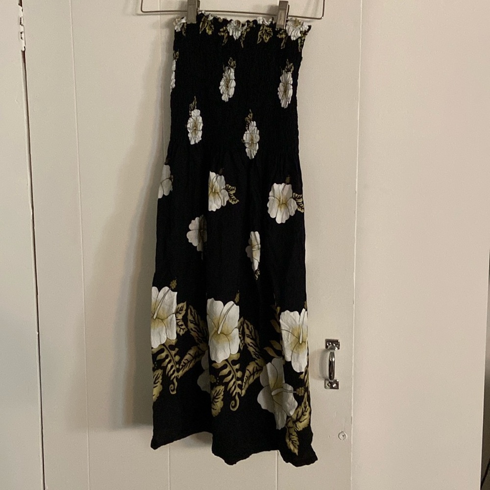 Hawaiian print tube top dress ONE SIZE
